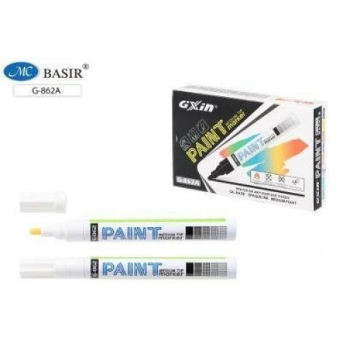 МАРКЕР-КРАСКА  (НИТРОЭМАЛЬ)  БЕЛЫЙ   ТОЛЩ 4 ММ  011904