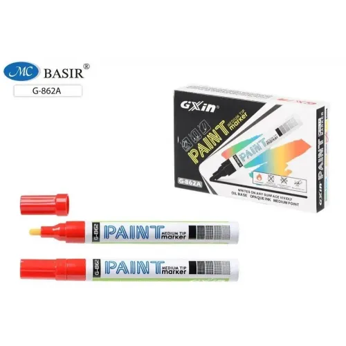 МАРКЕР-КРАСКА  (НИТРОЭМАЛЬ)  КРАСНЫЙ   ТОЛЩ 4 ММ  011104