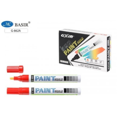 МАРКЕР-КРАСКА  (НИТРОЭМАЛЬ)  КРАСНЫЙ   ТОЛЩ 4 ММ  011104