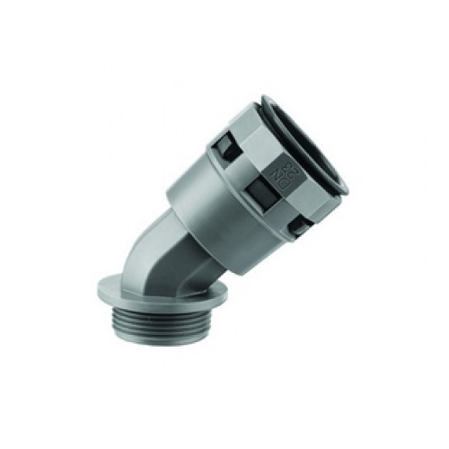 Муфта 45 градусов 12мм труба-коробка DN М16х1.5 полиамид черная