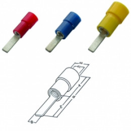 Штифт плоский, изолированный 2,5-6, ПВХ (упак.100шт) | 260334 | Haupa